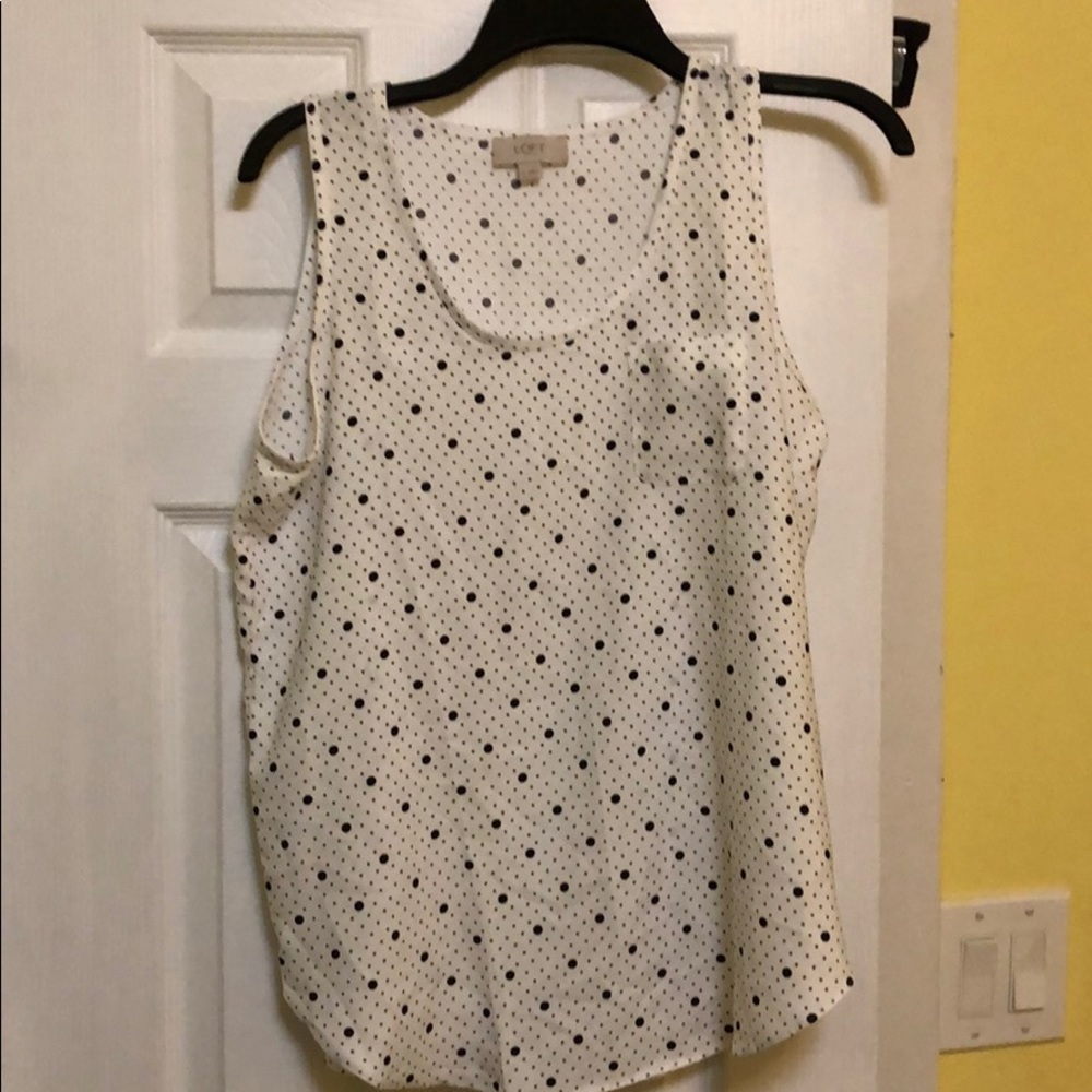Black and white polka dot Loft tank top